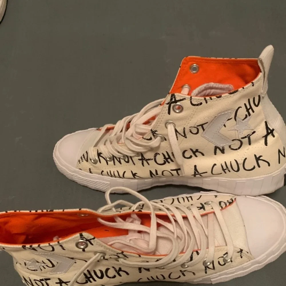 Converse High Top Sneakers White with Black Script - Picture 4 of 5